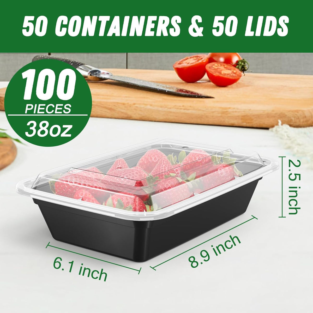 Herbruikbare maaltijd prep containers 50-pack