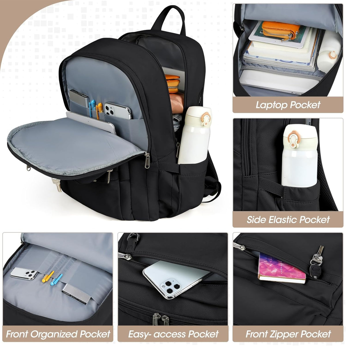 Lichtgewicht 15.6" reis- en school laptoprugzak