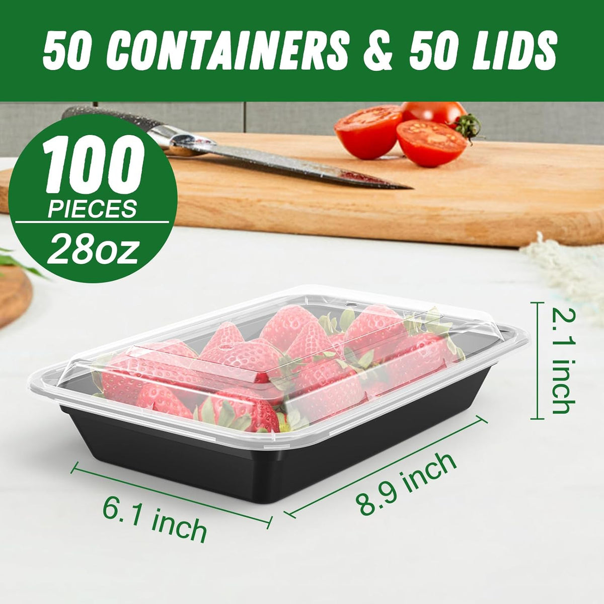 Herbruikbare maaltijd prep containers 50-pack