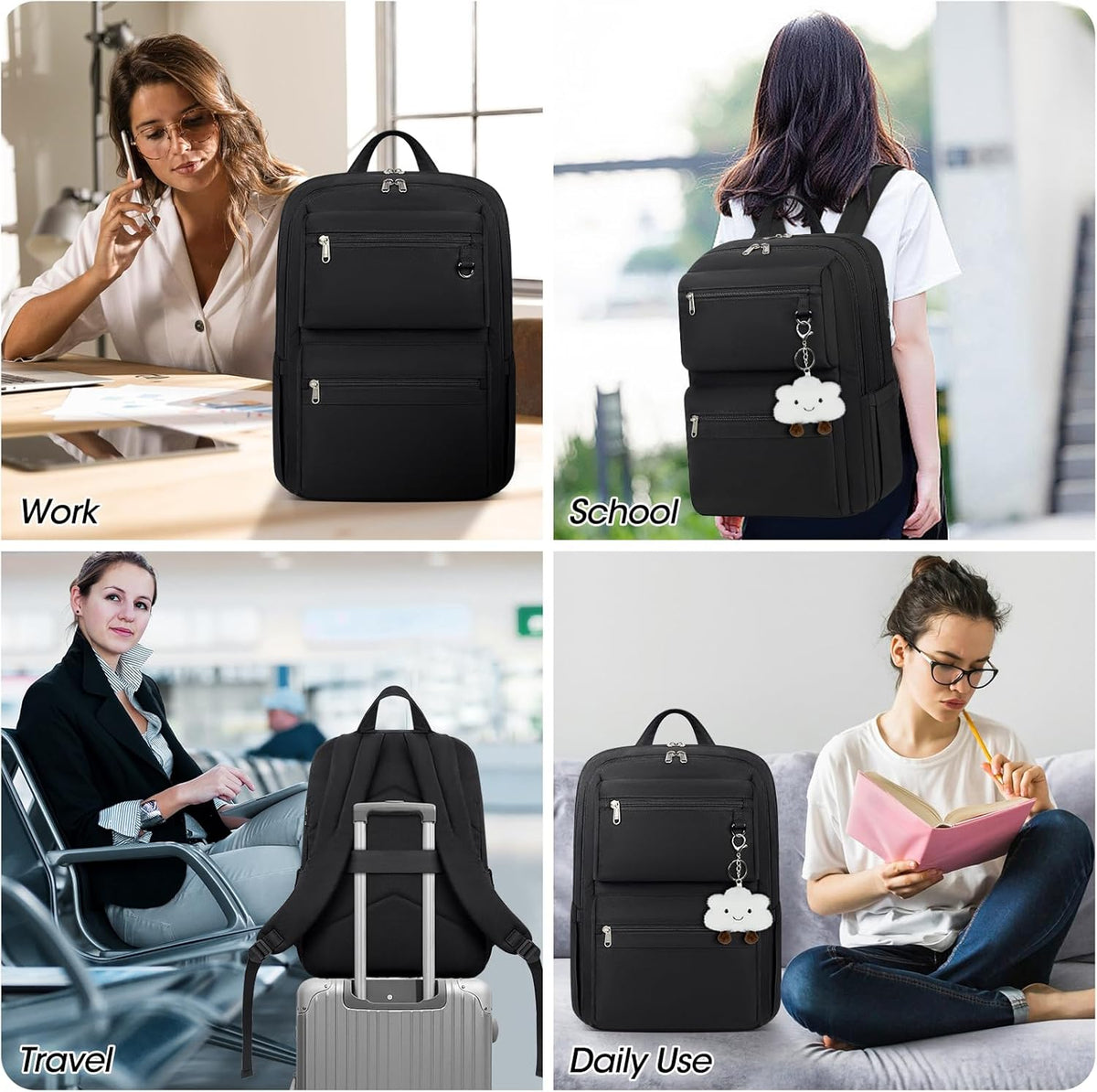 Lichtgewicht 15.6" reis- en school laptoprugzak