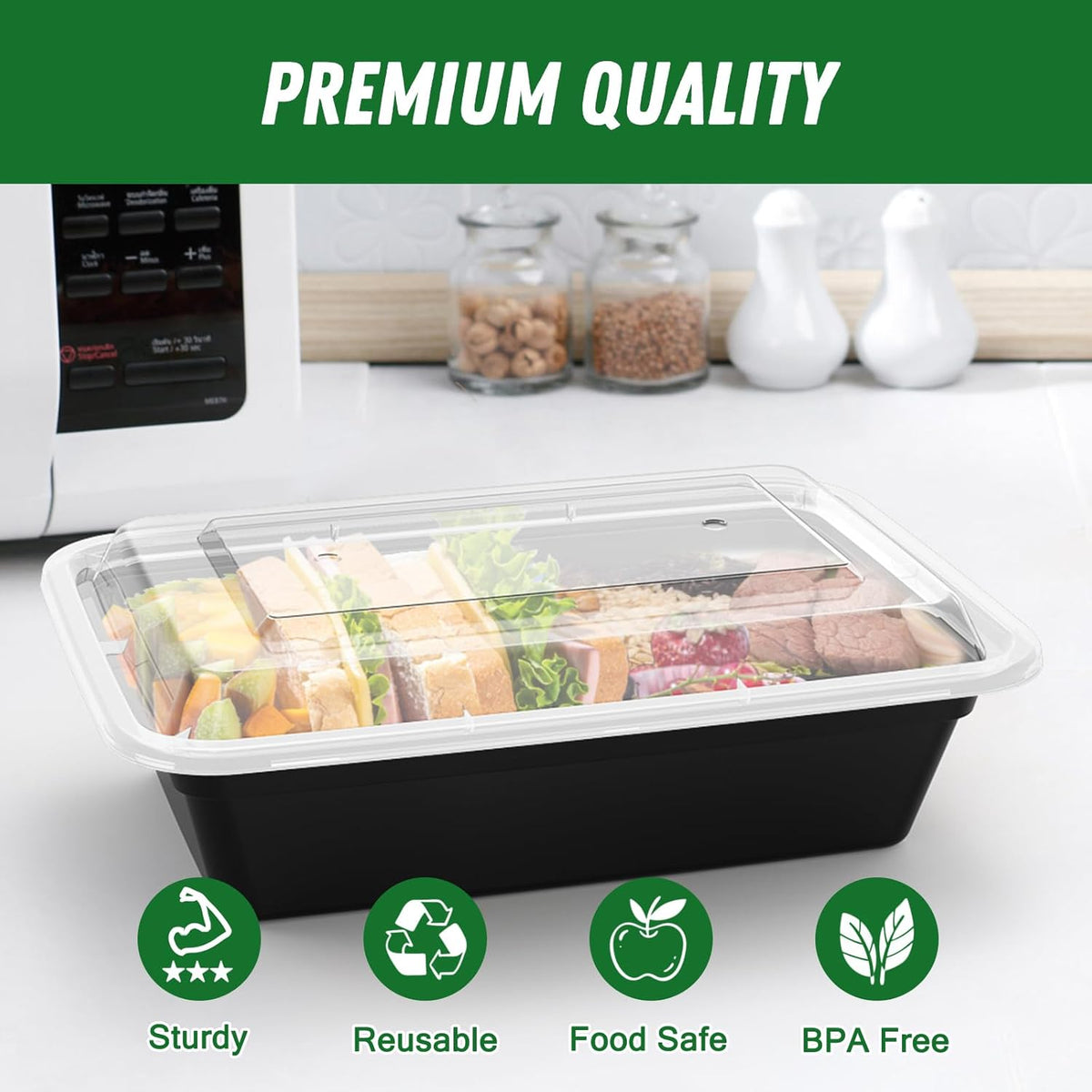 Herbruikbare maaltijd prep containers 50-pack