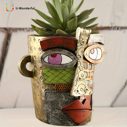 GeoFace abstracte retro plantenbak