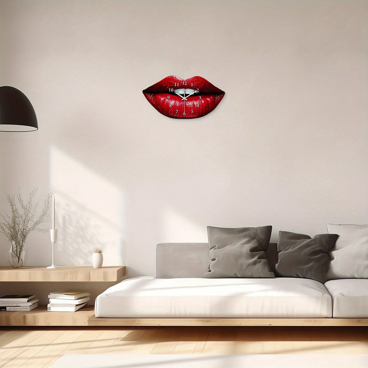 Constantplanet stille rode lippen wandklok