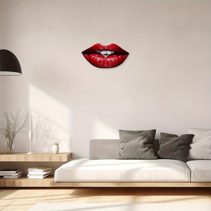 Constantplanet stille rode lippen wandklok