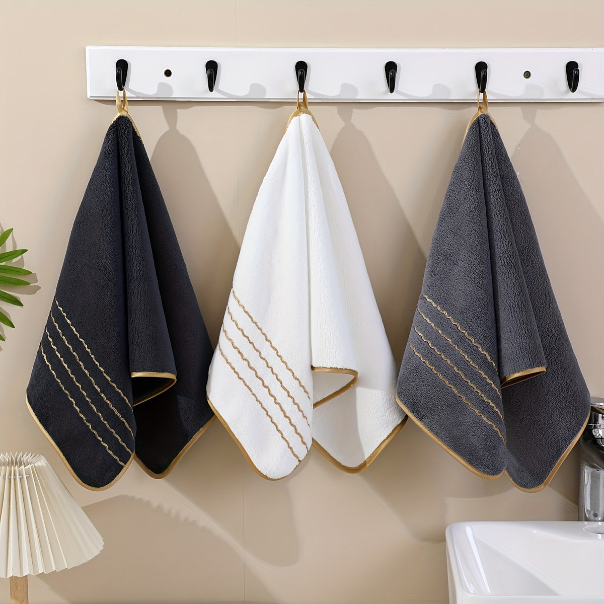 GoldStripe microvezel handdoekenset