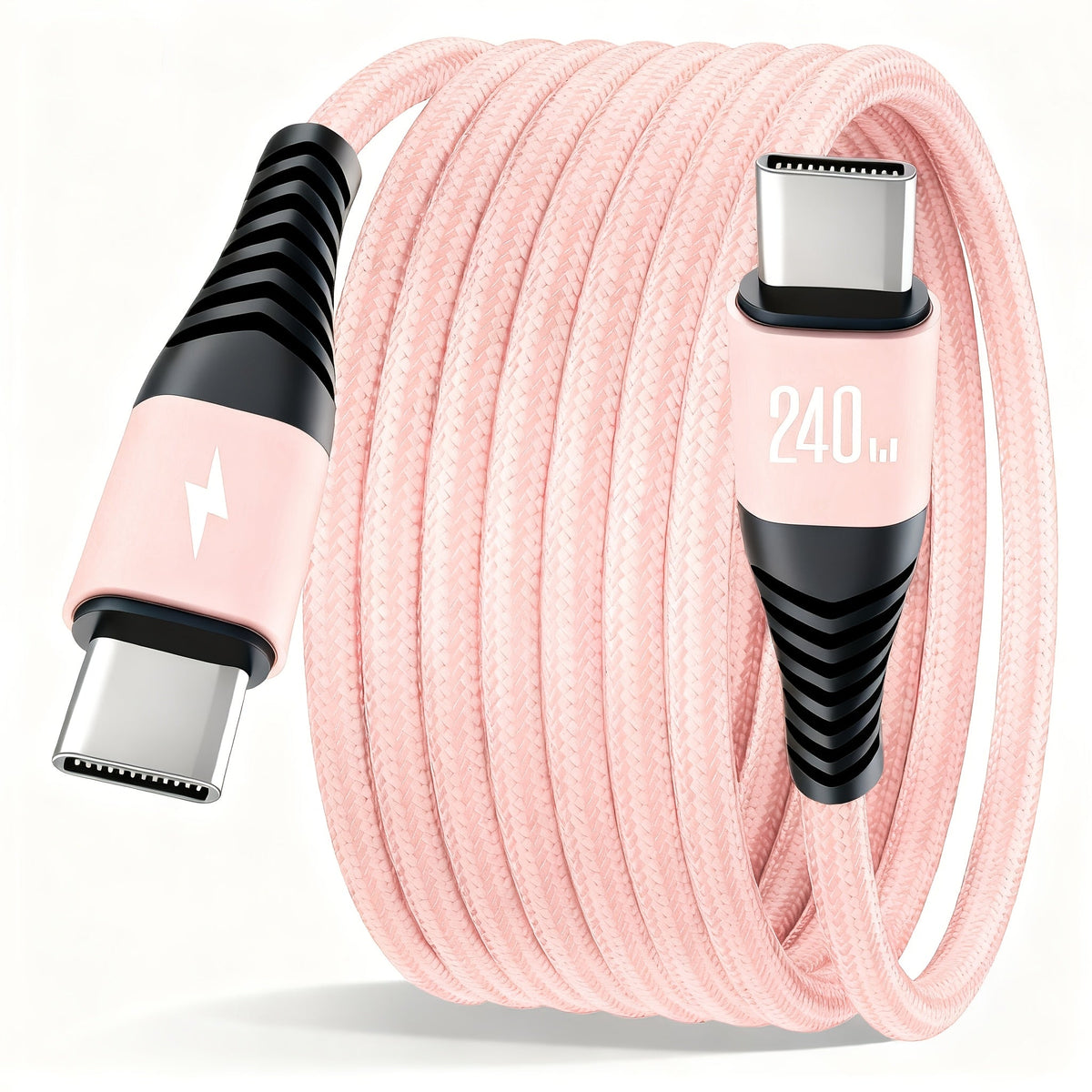 Gevlochten USB-C naar USB-C oplaadkabel 240W
