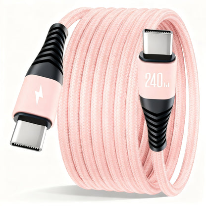 Gevlochten USB-C naar USB-C oplaadkabel 240W