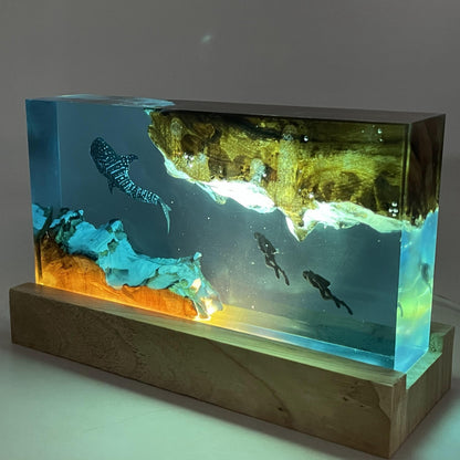 WhaleGlow handgemaakte resin tafellamp