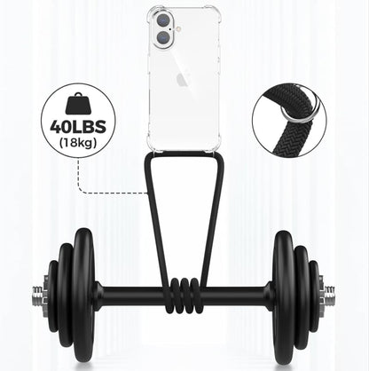 iPhone 16 transparant crossbody koordhoesje