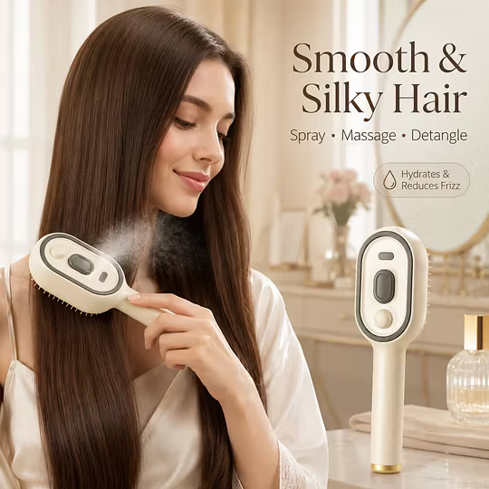 SilkHair™ elektrische massageborstel met sprayfunctie