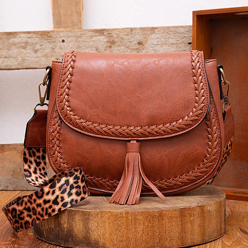Kleine Dames Schoudertas Met Kwastdecoratie