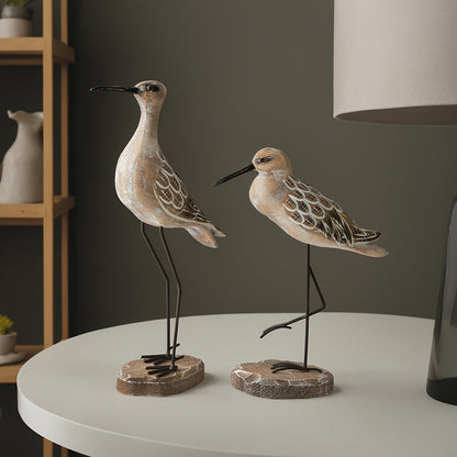 Vintage houten zeevogels beeldjesset