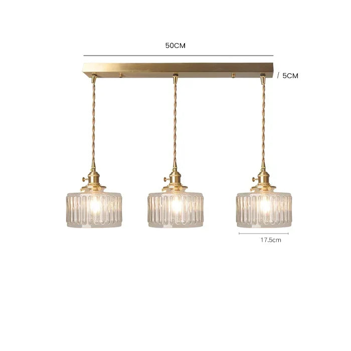 Vintage Cilindervormige Glazen Hanglamp