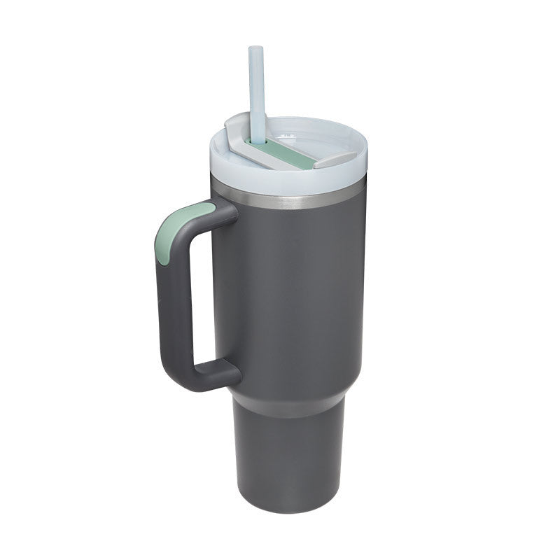 ChillMate isolerende beker met handvat en rietje