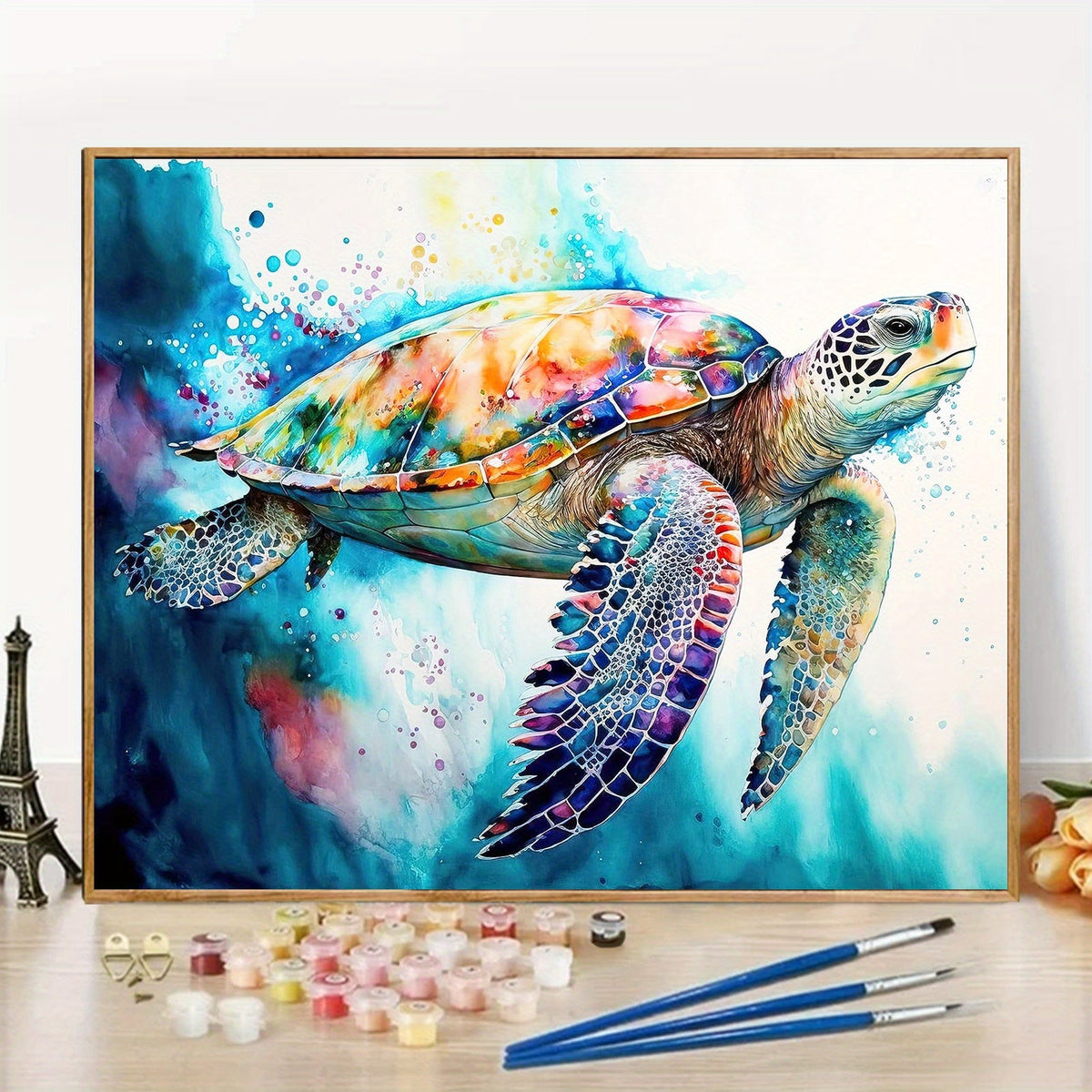 Turtle schilderen op nummer set
