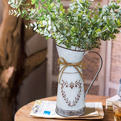 Vintage Franse Metalen Melkkan Vaas