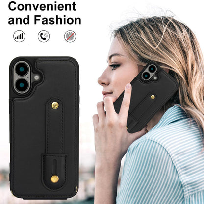 iPhone 17 Hoesje met Pasjeshouder en Draagkoord Zwart