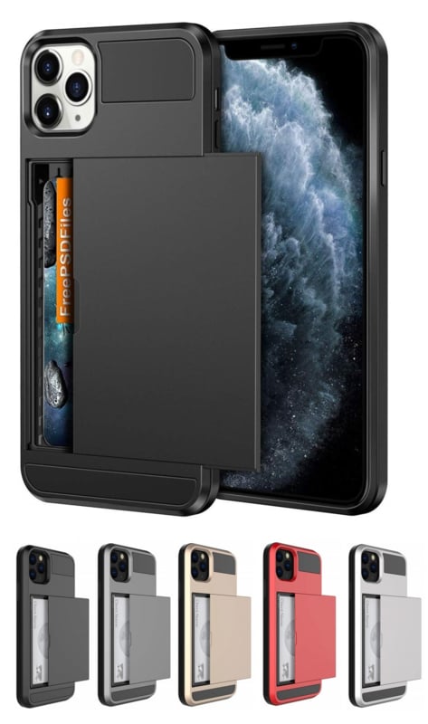 iPhone 13 Pro Slide Armor hoesje met pashouder