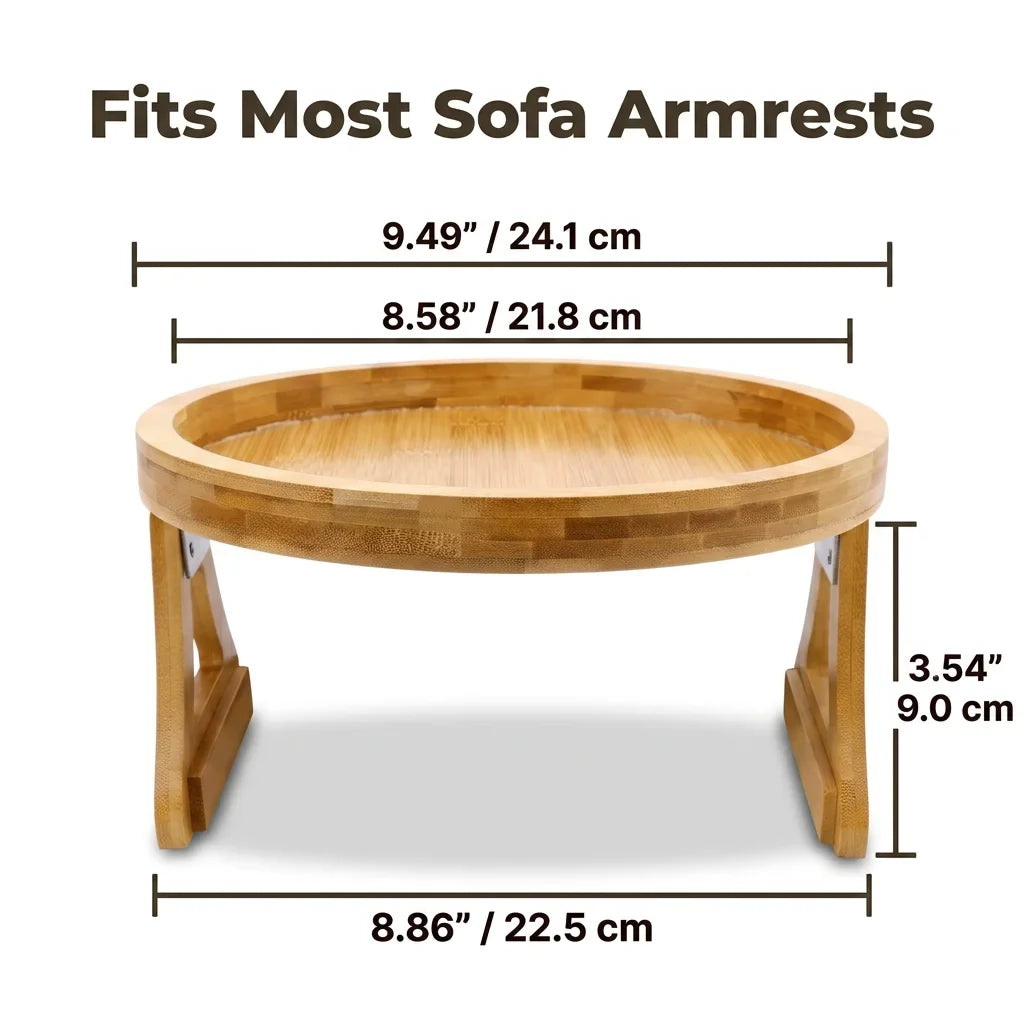 FlexTray flexibele massief houten armleuningtafel
