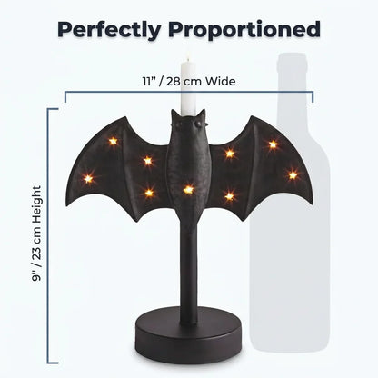 BatGlow handgeschilderde gotische tinnen kandelaar