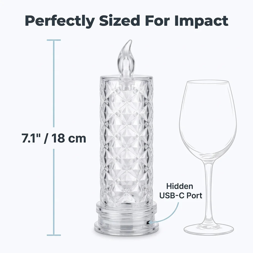 CrystalShine glitter-kaarslamp op batterijen