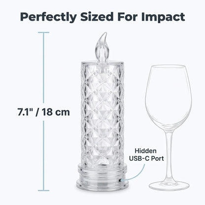 CrystalShine glitter-kaarslamp op batterijen