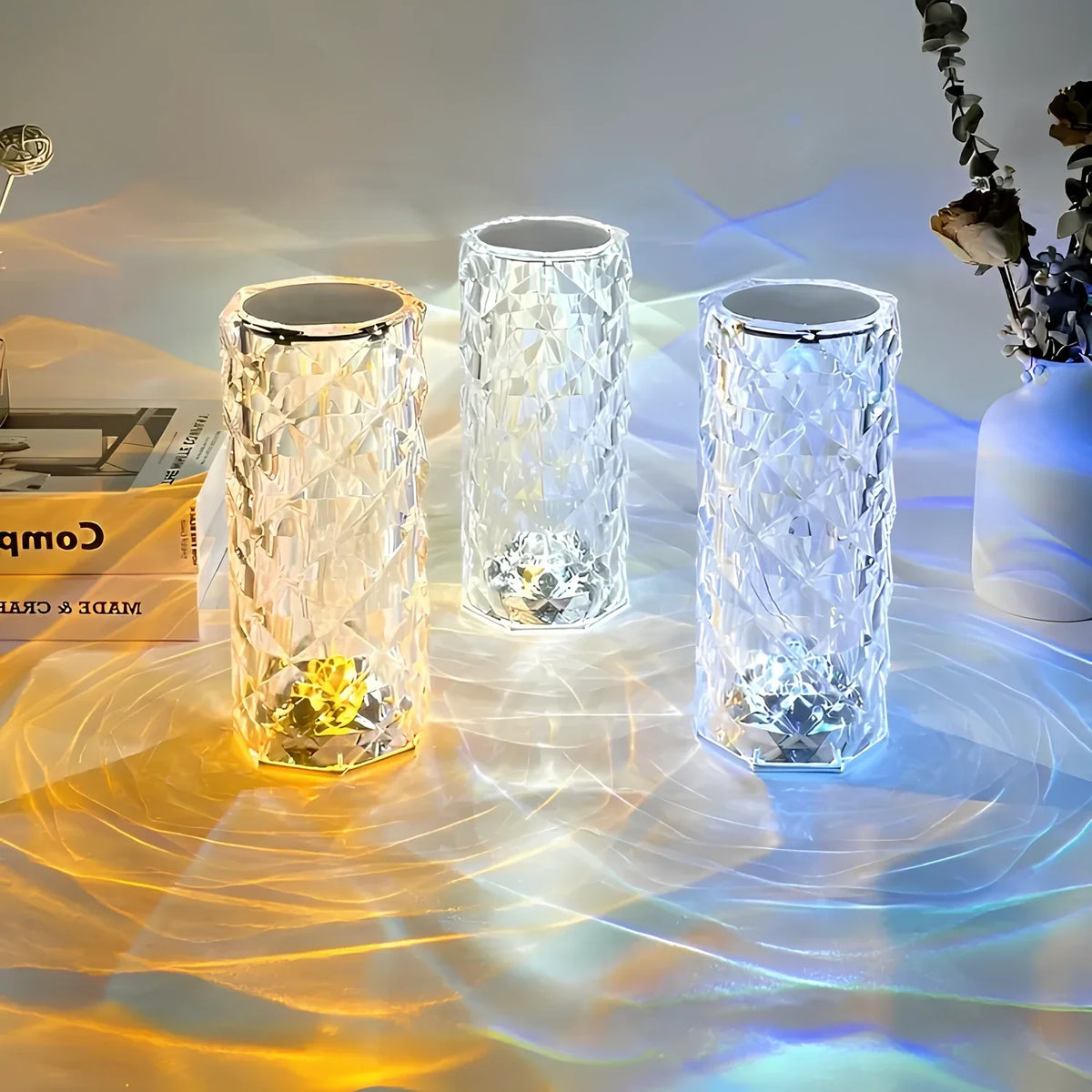 Lumio Baso Sparkling Crystal Touch tafellamp