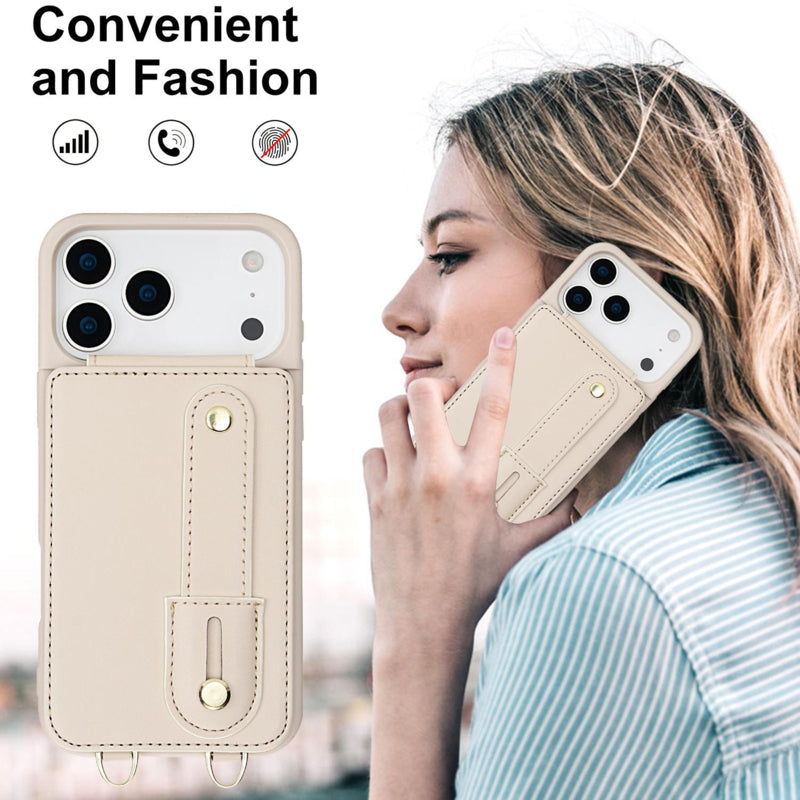 iPhone 17 Pro hoesje met pasjeshouder en draagkoord