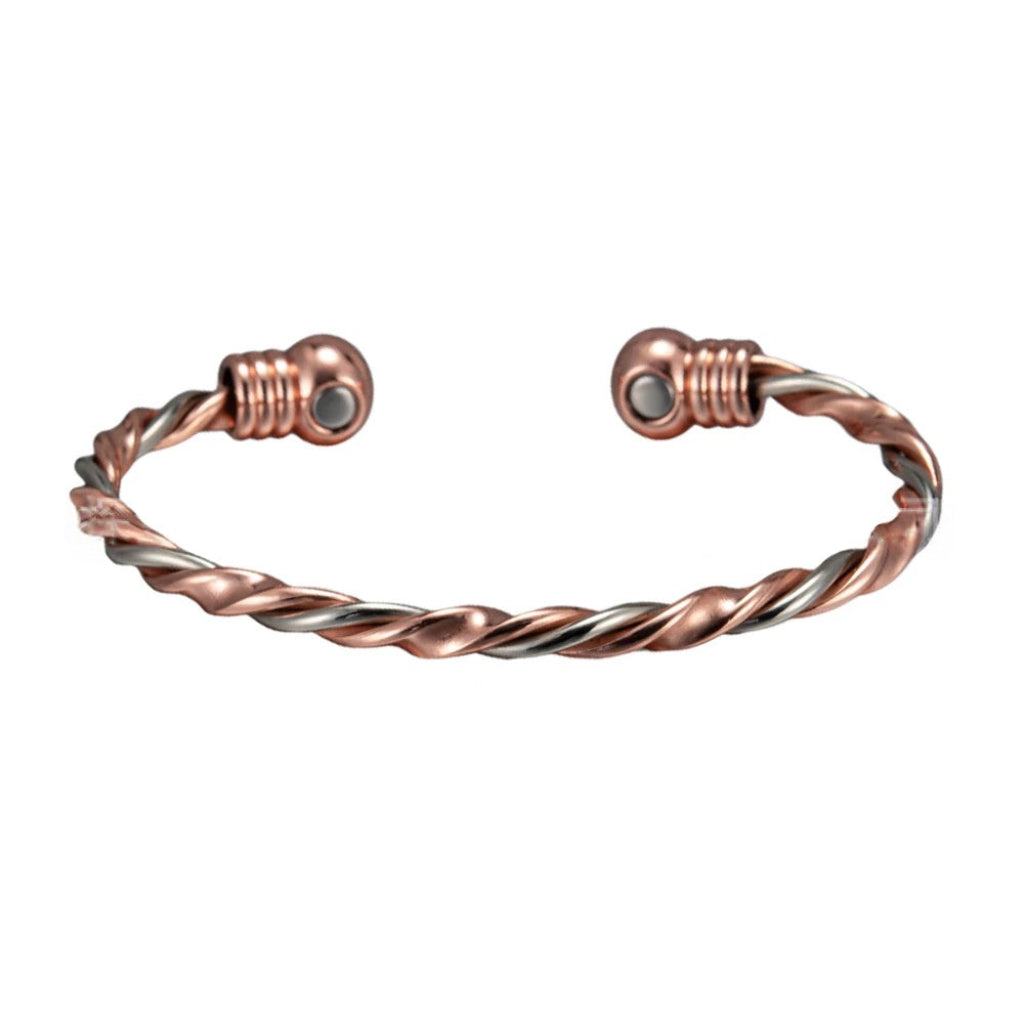 Gedraaide koperen magnetische armband