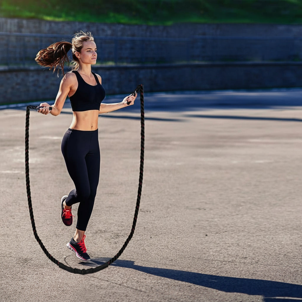 Powerjump verstelbaar springtouw met gewicht