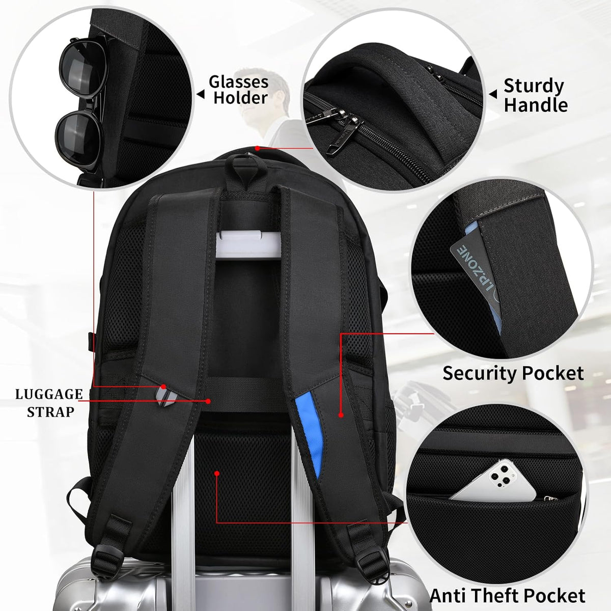 Waterdichte Reis Laptoprugzak met USB-poort