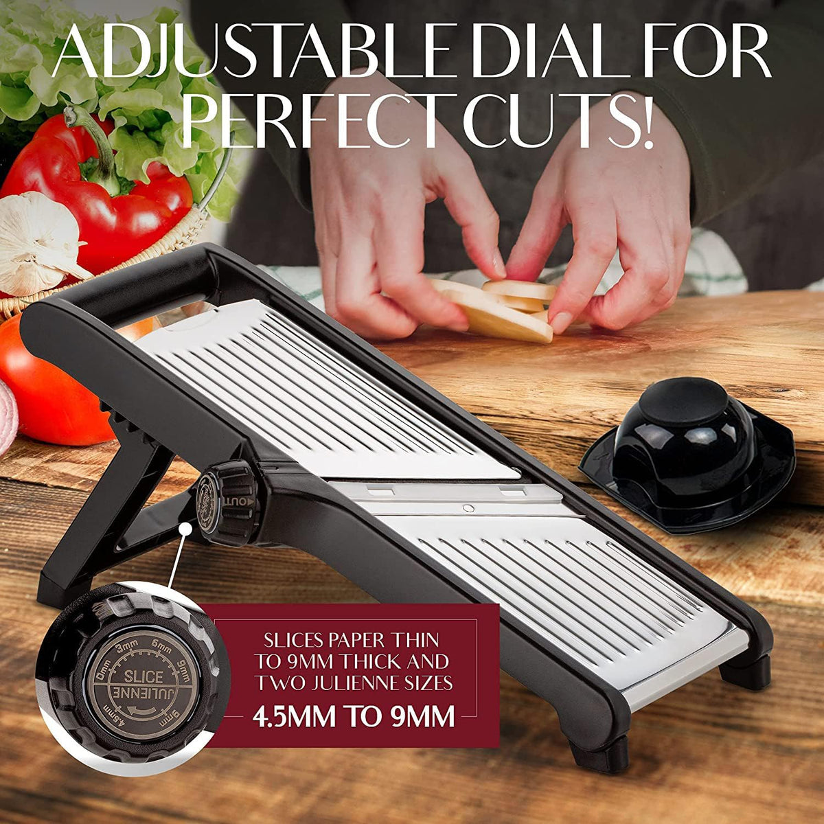 Premium mandoline groentesnijder met snijbestendige handschoenen
