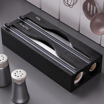 Bamboe 2-in-1 folie dispenser met snijder