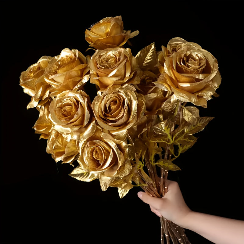 Geglaceerde gouden kunst rozen