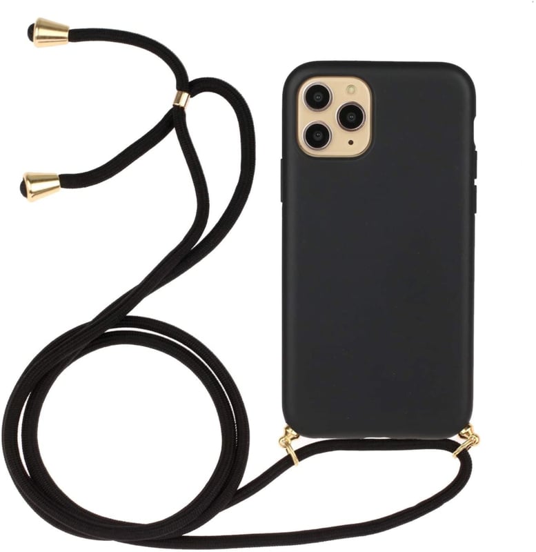 iPhone 16 Pro Max Crossbody TPU Hoesje Zwart