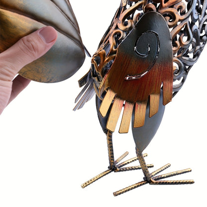 RustyRooster vintage metalen haan sculptuur