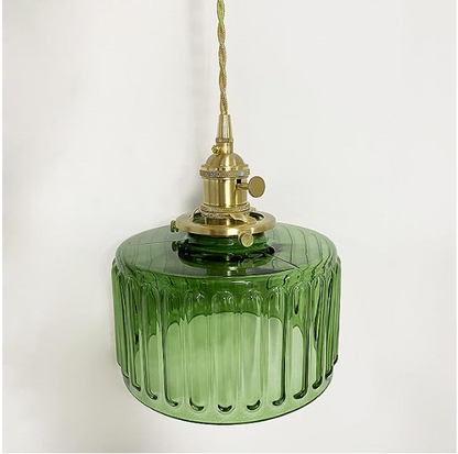 Vintage Cilindervormige Glazen Hanglamp