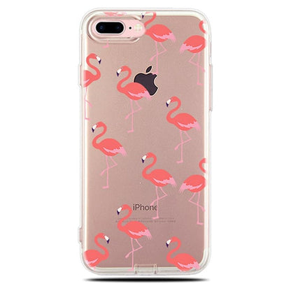 iPhone 7 / 8 Plus TPU hoesje flamingo print