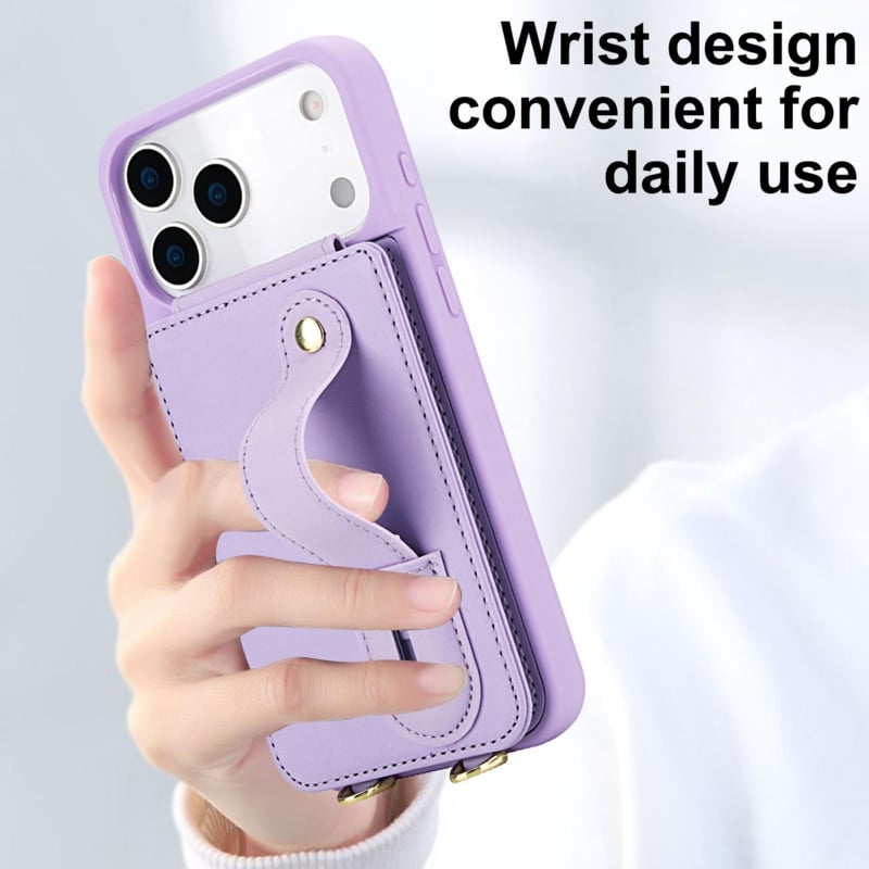 iPhone 17 Pro hoesje met pasjeshouder en draagkoord