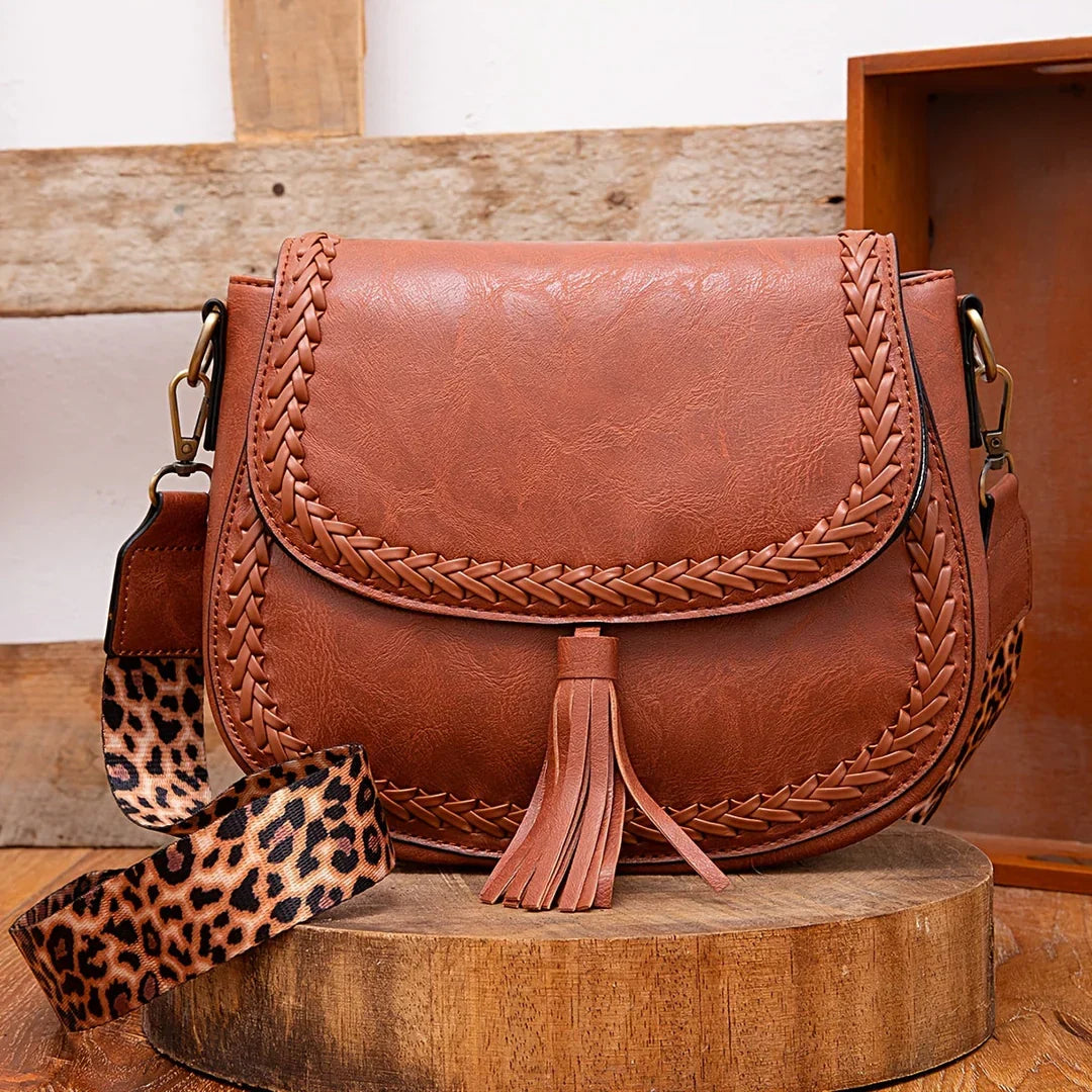 Kleine Dames Schoudertas Met Kwastdecoratie