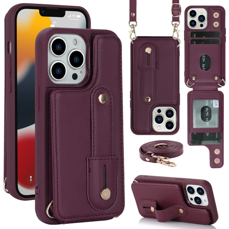 iPhone 16 Pro Max hoesje met pasjeshouder en draagkoord