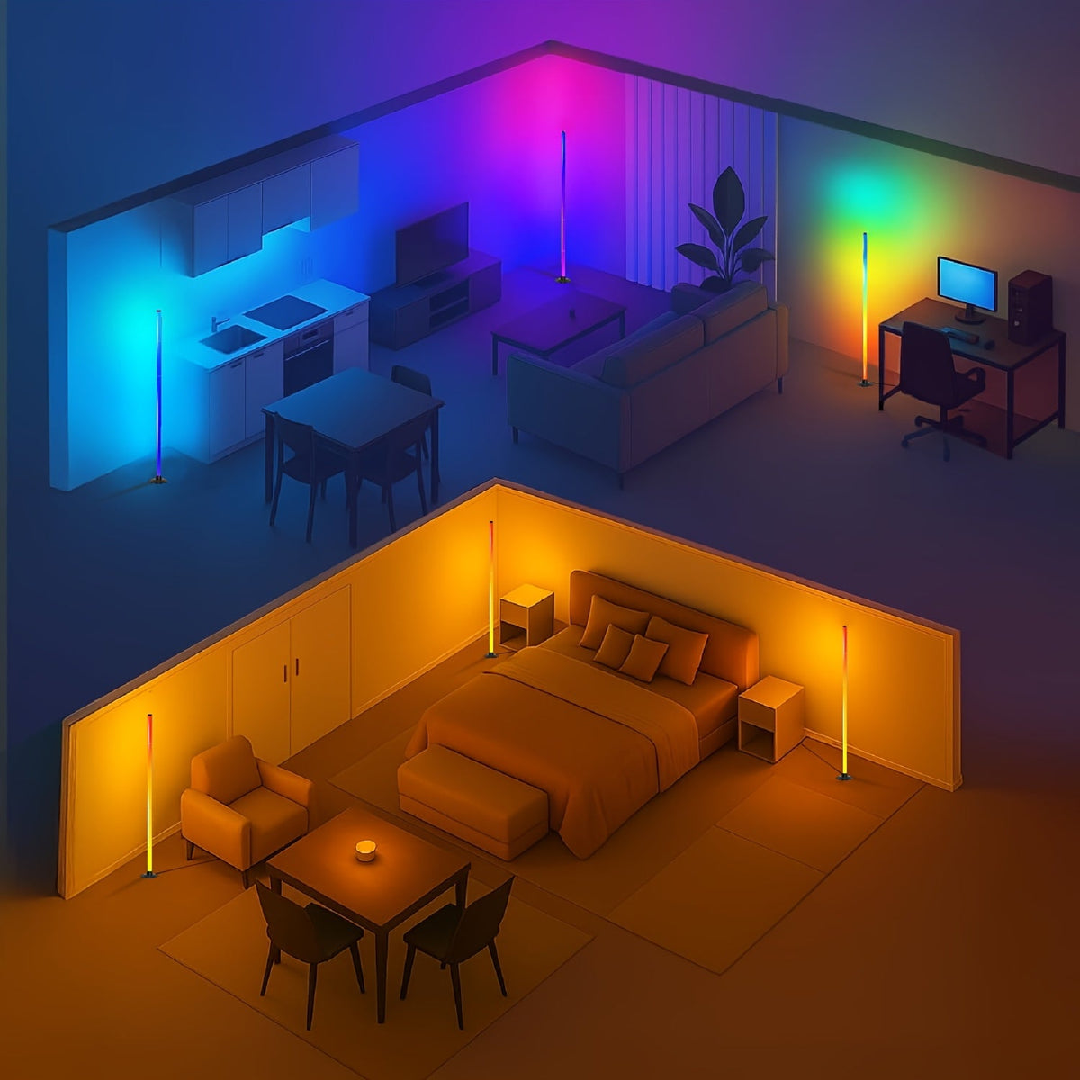 Luminex RGBICB minimalistische LED vloerlamp