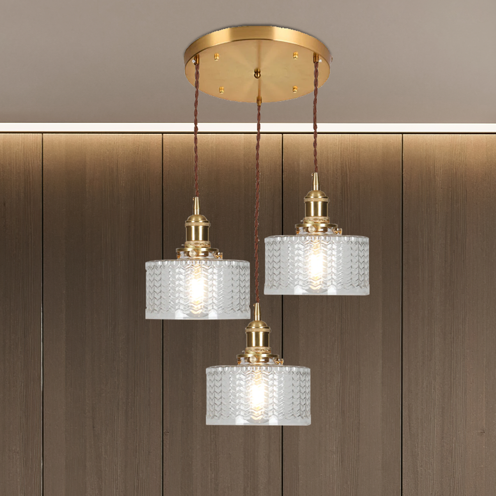 Vintage Cilindervormige Glazen Hanglamp