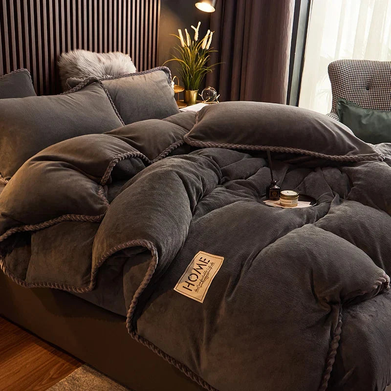 PlushHaven fluwelen fleece dekbedovertrekset