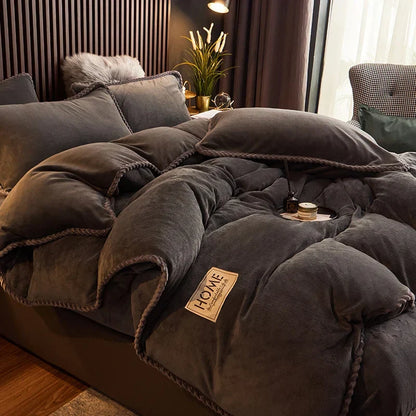 PlushHaven fluwelen fleece dekbedovertrekset