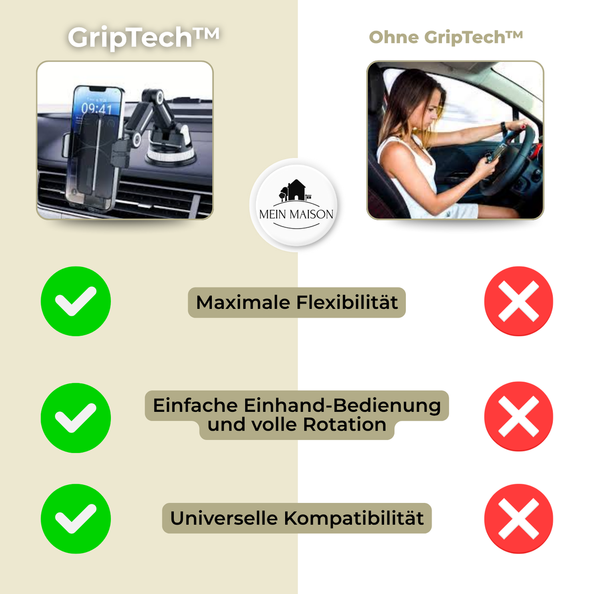 Auto telefoonhouder met zuignap
