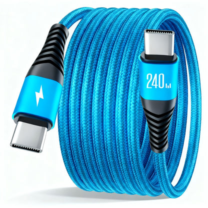 Gevlochten USB-C naar USB-C oplaadkabel 240W