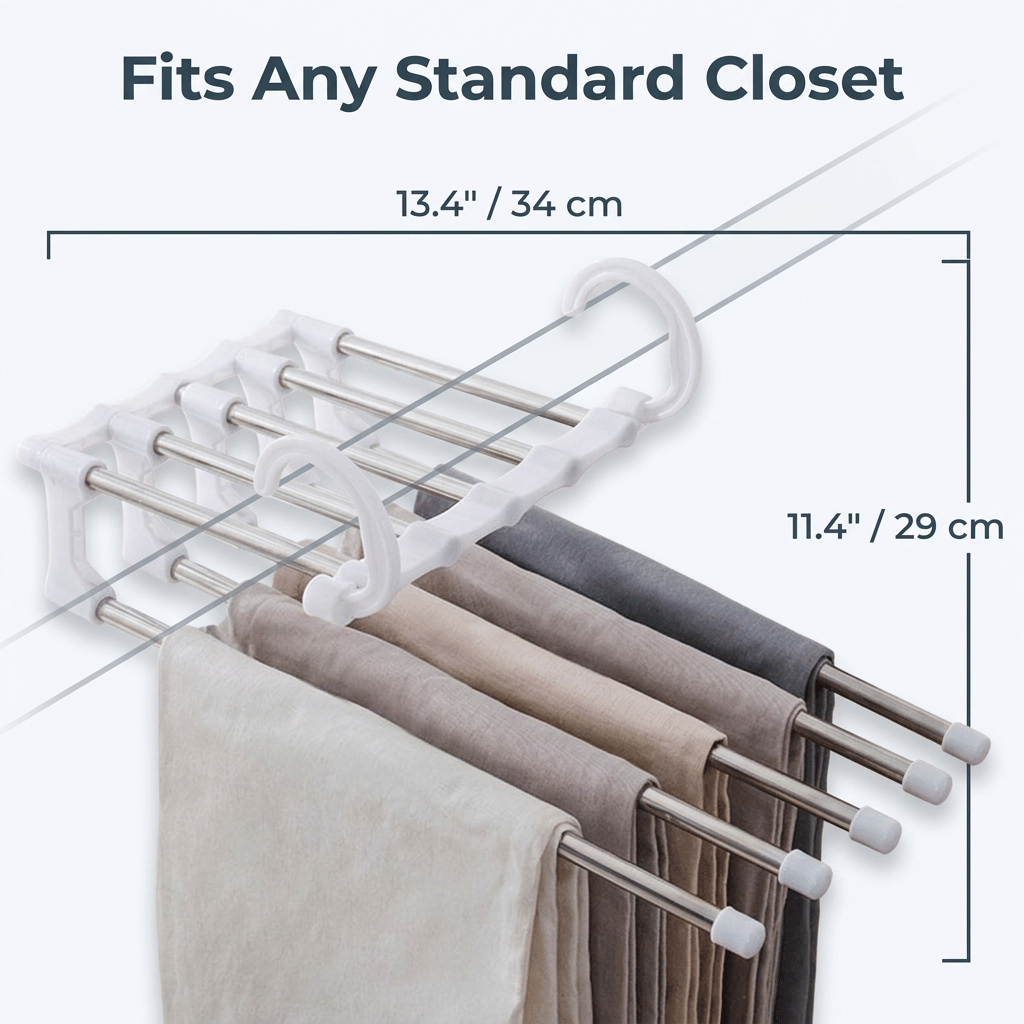 SmartCloset ruimtebesparende 5-laags broekhanger