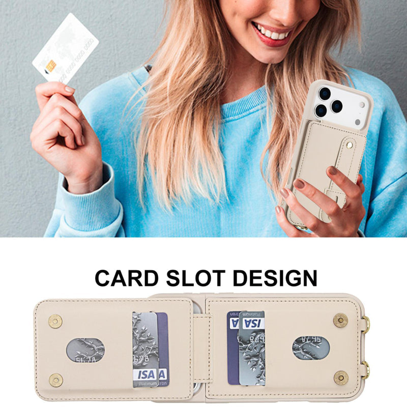 iPhone 17 Pro hoesje met pasjeshouder en draagkoord