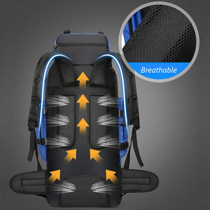 Gopack waterdichte kampeer- en wandelrugzak 90L